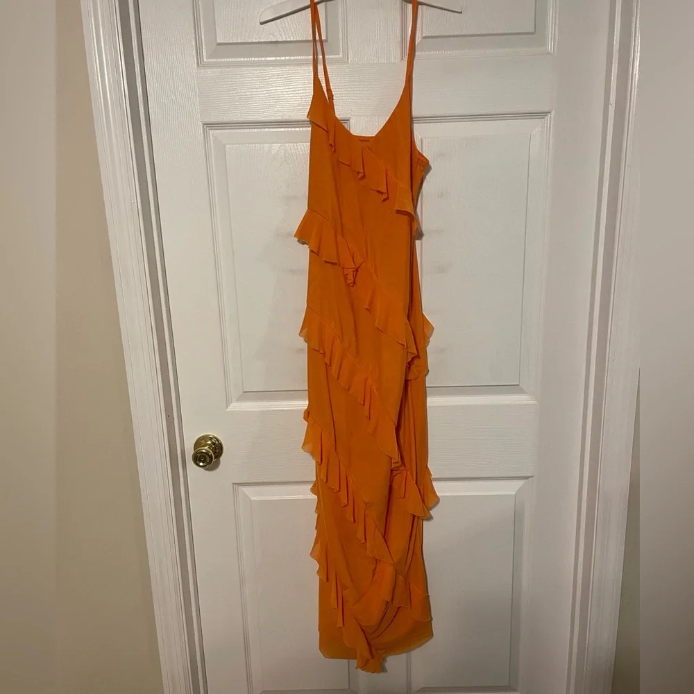 Never Worn Ruffled Maxi Slip Dress - Picture 1 of 7